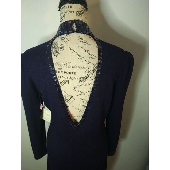 St John Wool & Linen Open Back Puff Sleeve  dress Purple Sz 4  Boho Vintage Y2k - Picture 10 of 15